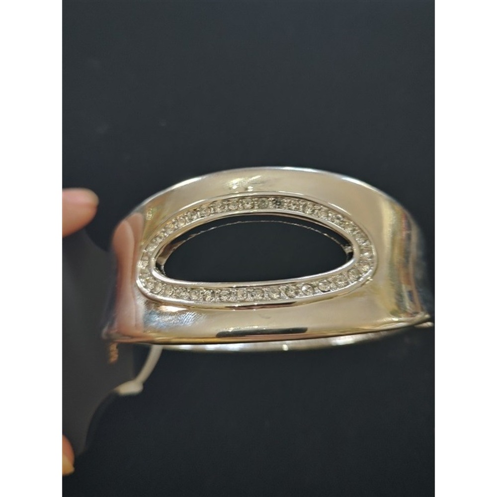 NWT nOir Silver Yo-Yo Rhinestone Snap Bangle Bracelet 113338